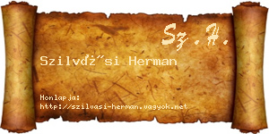 Szilvási Herman névjegykártya