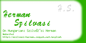 herman szilvasi business card